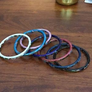 7 Vintage cloisonné bracelets